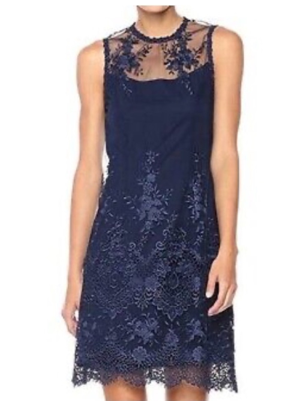 NEW Nanette Nanette Lepore Women's‎ Sleeveless Embroidered Mesh Sheath Dress